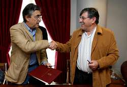   Moreda y Deira firmaron ayer un convenio de colaboración para hacer las nuevas dependencias      