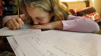 Una ni&ntilde;a estudiando en su casa en una imagen de archivo.