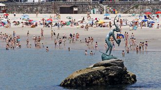 Imagen de la playa del Silgar en Sanxenxo.