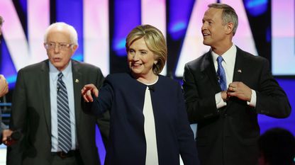Bernie Sanders, Hillary Clinton y Martin O'Malley