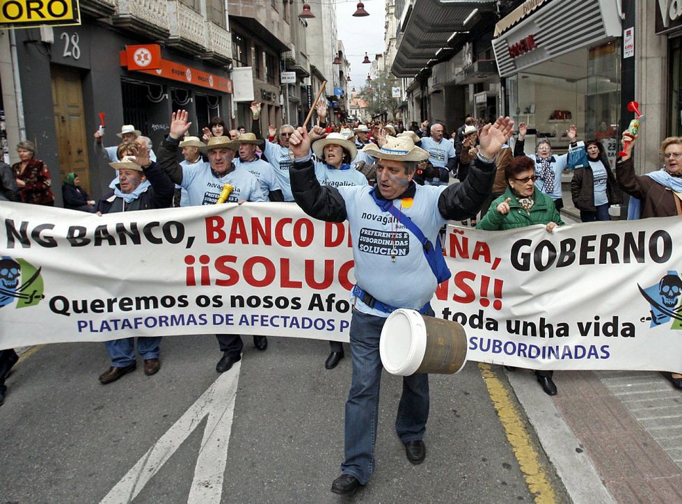 El conflicto de las preferentes ha derivado en multitud de movilizaciones en Pontevedra.