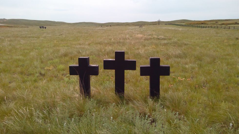 Visión del cementerio de Spassk, una fosa común donde están enterrados aproximadamente 7.700 cuerpos (prisioneros de guerra e internados civiles extranjeros).