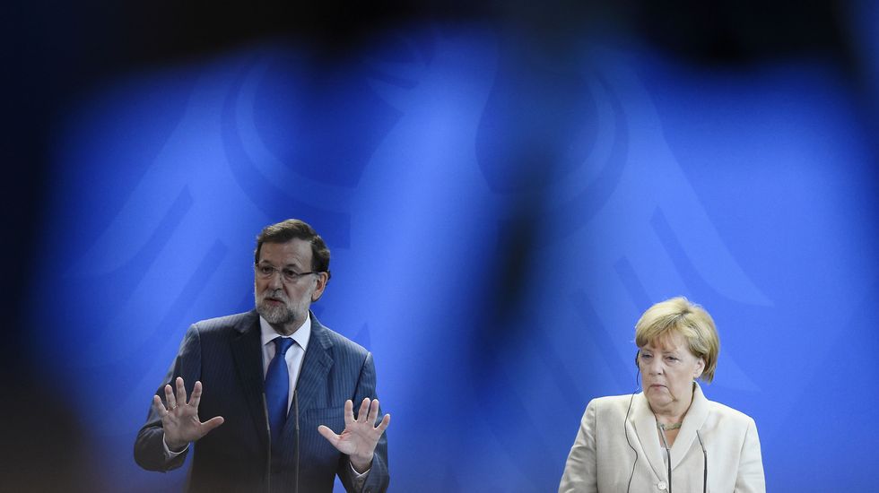 Rajoy y Merkel en Berlín