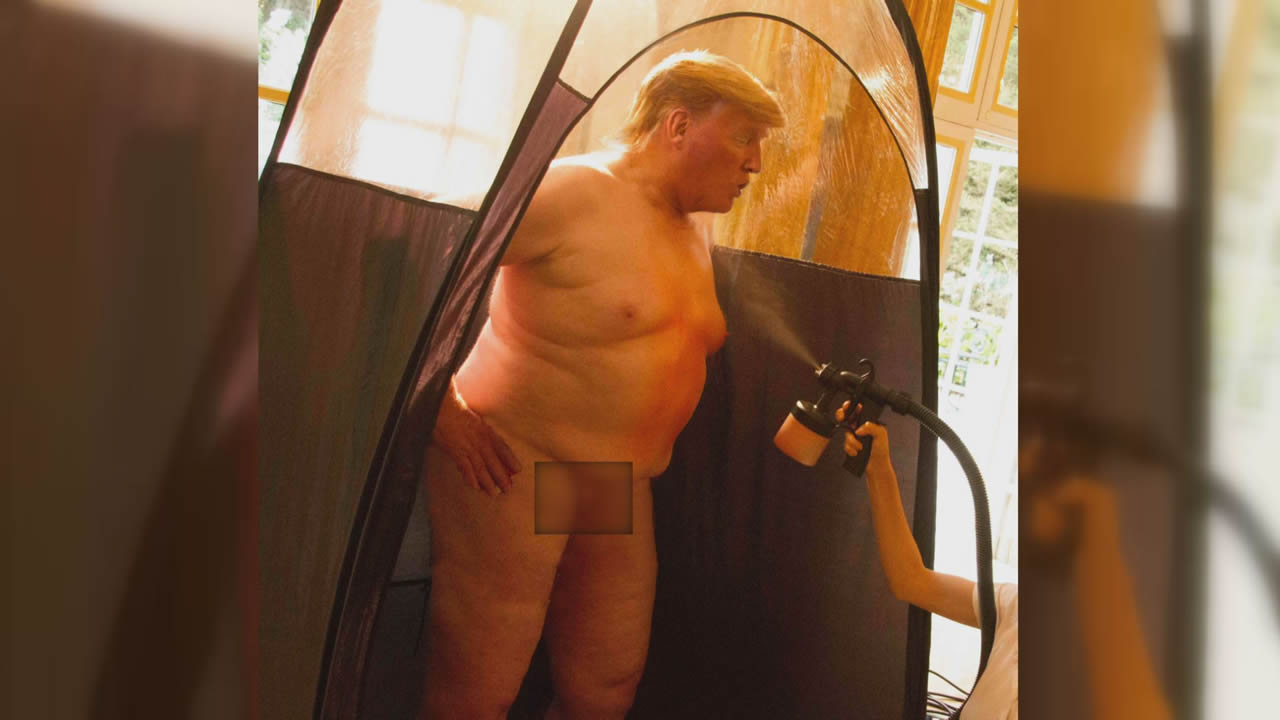 Es Donald Trump desnudo lo que se ve en esta fotografía?