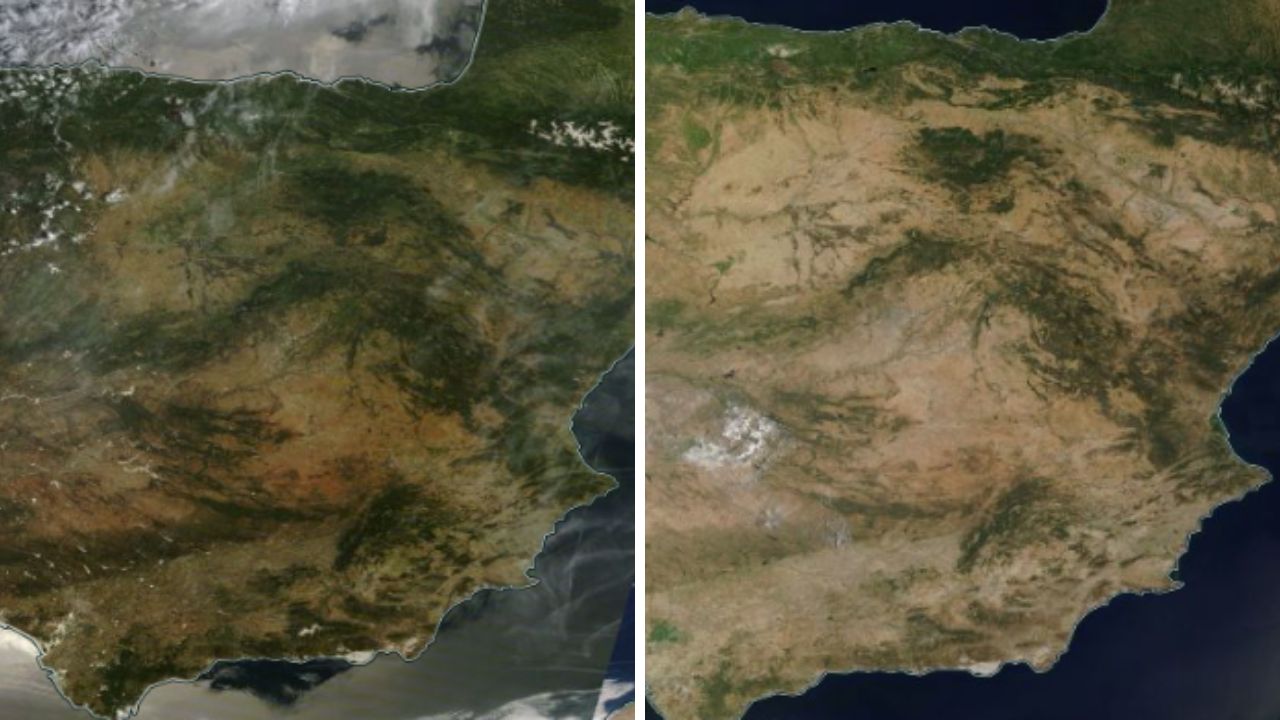 La NASA retrata desde el espacio una Europa deshidratada por el calor